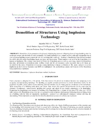 Demolition of Structures Using Implosion Technology