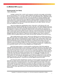 Environmental Case Study a Blue Revolution