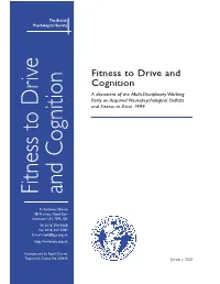 Fitness to Drive and Cognition