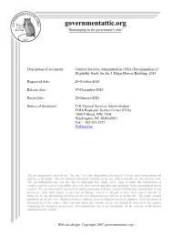 GSA) Determination of Eligibility Study for the J