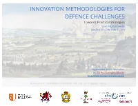INNOVATION METHODOLOGIES for DEFENCE CHALLENGES Towards Practical Strategies Saint Paul University