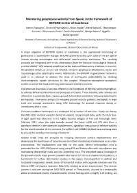 Monitoring Geophysical Activity from Space, in the Framework Of