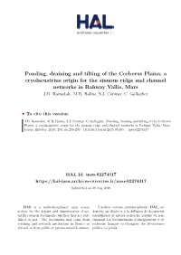 Ponding, Draining and Tilting of the Cerberus Plains; a Cryolacustrine Origin for the Sinuous Ridge and Channel Networks in Rahway Vallis, Mars J.D