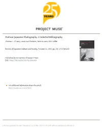 Postwar Japanese Photography: a Selected Bibliography Thomas F