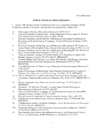 Publications of John Corcoran OCT 04