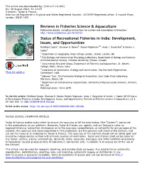 Reviews in Fisheries Science & Aquaculture Status of Recreational