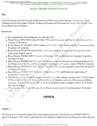 Second Decree Concerning APSARA