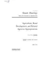 Senate Hearings Before the Committee on Appropriations