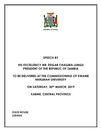 Speech by His Excellency Mr. Edgar Chagwa Lungu