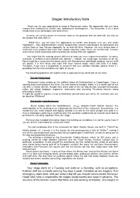 Stagier Introductory Note