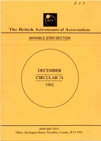 Variable Star Section Circular