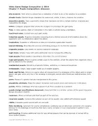 Video Game Design Composition Chapter 7 Glossary
