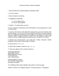 1 Information Sheet on Ramsar Wetlands 1. Date This Sheet Was