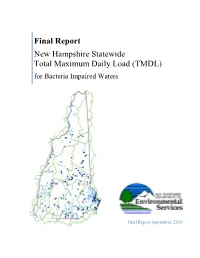 Final Report New Hampshire Statewide Total Maximum Daily Load (TMDL)