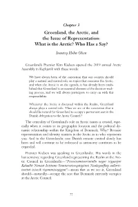 Greenland, the Arctic, and the Issue of Representation 77