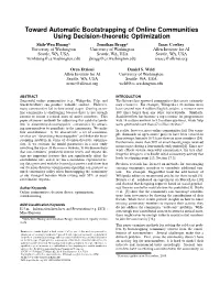 Toward Automatic Bootstrapping of Online Communities Using