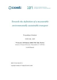 Towards the Definition of a Measurable Environmentally Sustainable Transport