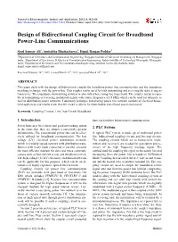 Design of Bidirectional Coupling Circuit for Broadband Power-Line Communications
