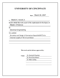Simulation and Design of Germanium-Based Mosfets For