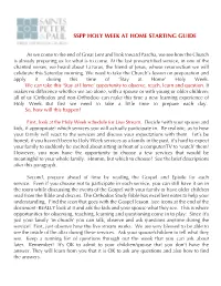Sspp Holy Week at Home Starting Guide