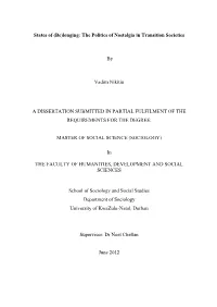 The Politics of Nostalgia in Transition Societies by Vadim Nikitin A