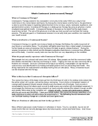 What Is Craniosacral Therapy?