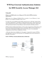 Wwpass External Authentication Solution for IBM Security Access Manager 8.0