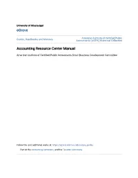 Accounting Resource Center Manual