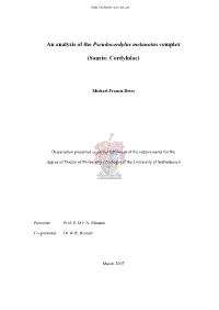 An Analysis of the Pseudocordylus Melanotus Complex (Sauria