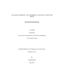 An Econometric Analysis of Ancient Art Prices