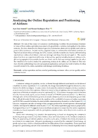 Analyzing the Online Reputation and Positioning of Airlines