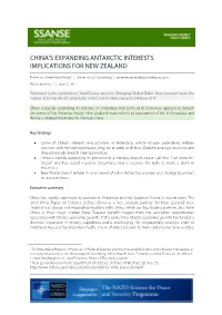 China's Expanding Antarctic Interests