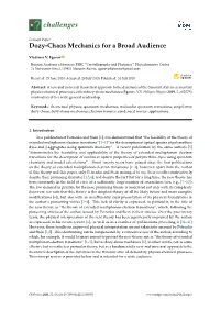 Dozy-Chaos Mechanics for a Broad Audience