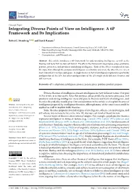 Integrating Diverse Points of View on Intelligence: a 6P Framework and Its Implications