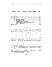 Libel Tourism's Final Boarding Call