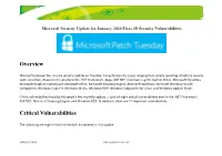 Microsoft Security Update for January 2020 Fixes 49 Security Vulnerabilities