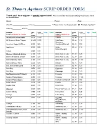 Scrip Order Form
