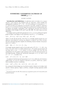 SYMMETRIC CONFERENCE MATRICES of ORDER Pq2 + 1