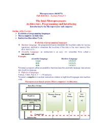 The Intel Microprocessors: Architecture, Programming and Interfacing Introduction to the Microprocessor and Computer