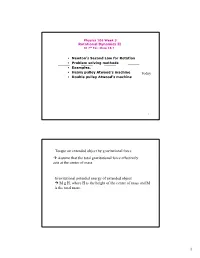 Today Torque on Extended Object by Gravitational Force → Assume That