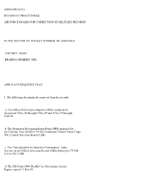 Addendum to Record of Proceedings Air Force Board for Correction of Military Records