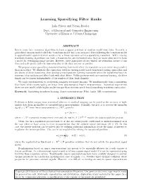Learning Sparsifying Filter Banks