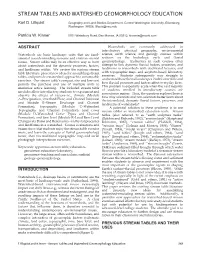 Stream Tables and Watershed Geomorphology Education