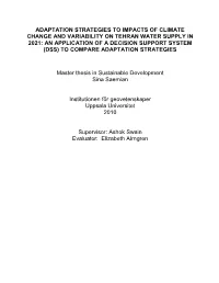 Adaptation Strategies to Impacts of Climate Change