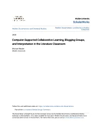 Computer-Supported Collaborative Learning, Blogging Groups, and Interpretation in the Literature Classroom