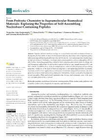 From Prebiotic Chemistry to Supramolecular Biomedical Materials: Exploring the Properties of Self-Assembling Nucleobase-Containing Peptides