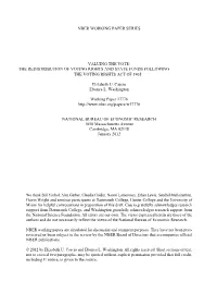 Nber Working Paper Series Valuing the Vote