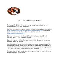 Notice to Accept Bids