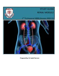 Study Guide Renal Module