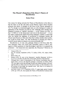 The Phaedo's Rejection of the Meno's Theory of Recollection